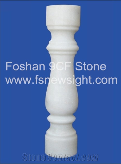 White Marble Balustrade 70x12x12cm Round Railing Handrails, White Marble Railings