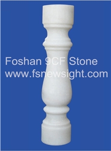 White Marble Balustrade 70x12x12cm Round Railing Handrails, White Marble Railings