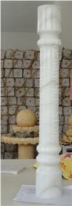 White Marble Balustrade/Handrail 60x12x12 cm Round (1b6010)