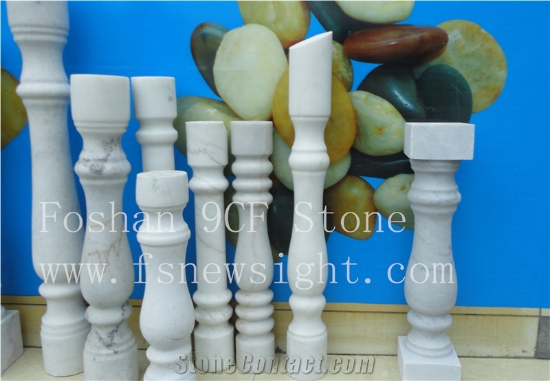 White Marble Balustrade/Handrail 60x12x12 cm Round