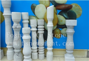 White Marble Balustrade/Handrail 60x12x12 cm Round