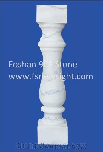 White Marble Balustrade/Stair Baluster (90x12x12 Cm) Square or Round