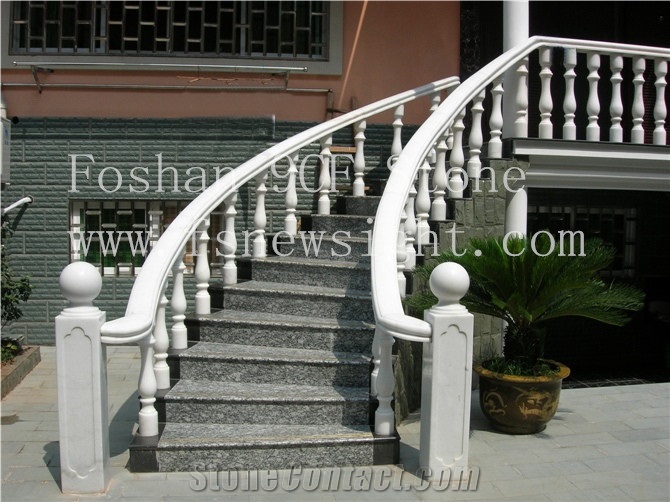 White Marble Balustrade/Stone Baluster 70x12x12 cm Round