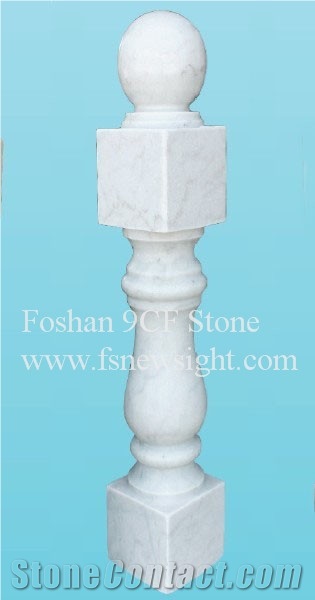 White Marble End Balustrade, White Marble Balustrade & Railings