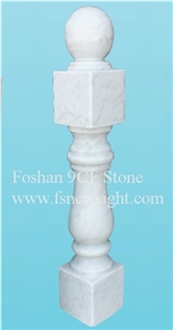 White Marble End Balustrade, White Marble Balustrade & Railings
