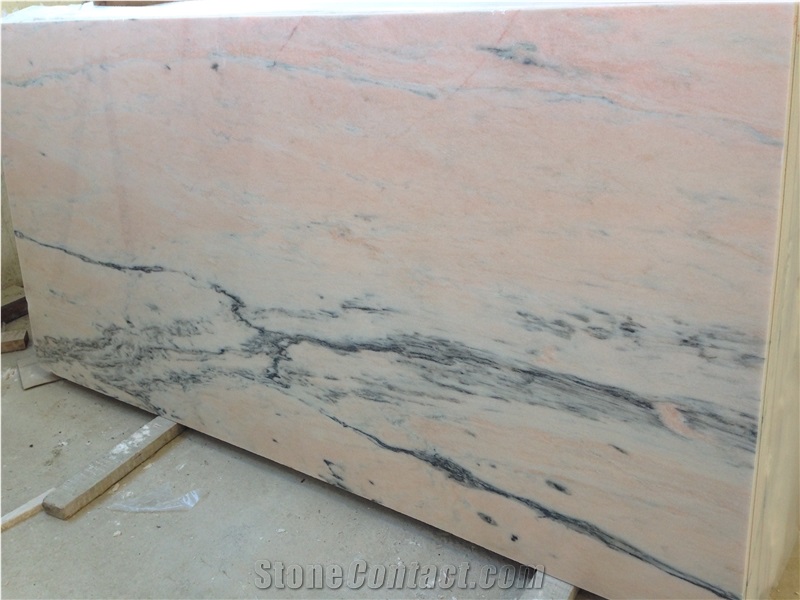 Rosa Portogallo Marble Veined Slabs & Tiles, Pink Polished Marble Flooring Tiles, Walling Tiles