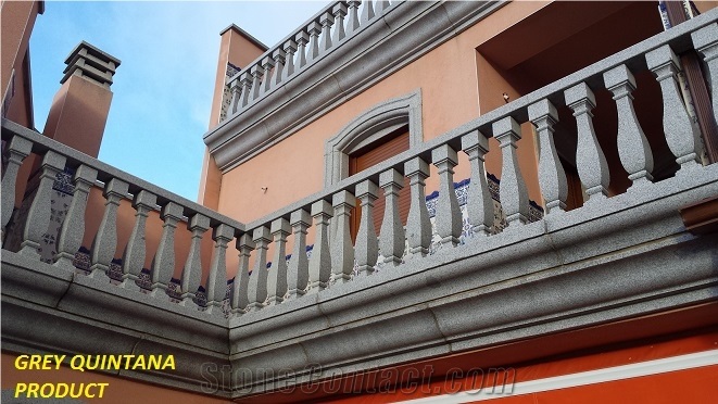 Balustrade & Railings, Quintana Grey Granite, Gris Quintana Grey Granite Balaustrade.