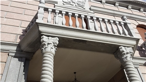 Columns, Pedestals, Grey Quintana White Granite, Gris Quintana Grey Granite Columns