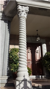 Columns, Pedestals, Grey Quintana White Granite, Gris Quintana Grey Granite Columns