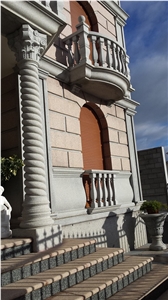 Columns, Pedestals, Grey Quintana White Granite, Gris Quintana Grey Granite Columns