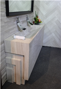 Integral Top_1, Beige Marble Bath Tops