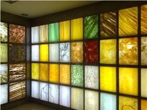 Backlit Onyx Glass Stone Panels Slabs