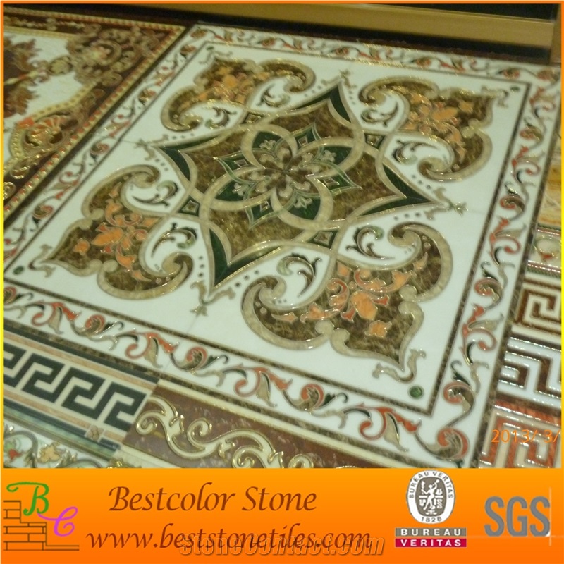 Ceramic Medallion Carpet Tiles, Golden Medallions