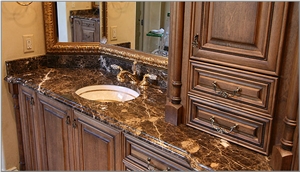 Dark Emperador Marble Countertops,Vanity Tops