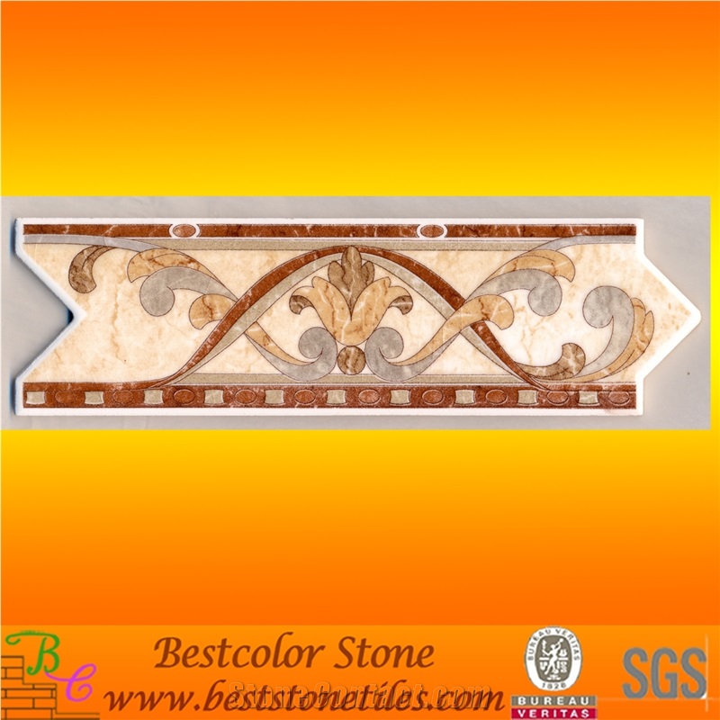 Interlock Arrow Sharped Listello Tile, Trimming Tiles, Ceramic Border Tiles