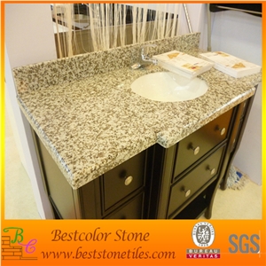 Travertine Vanity Top with Ceramic Sink for Hotel Bathroom Project