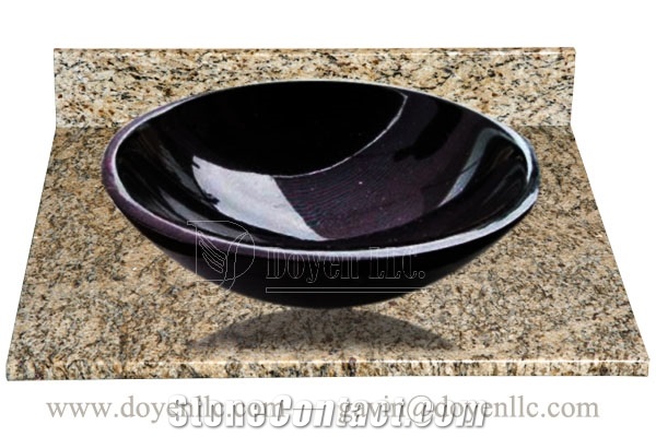Black Galaxy Round Sinks with Tops 420x140x15, Black Galaxy Granite Sinks
