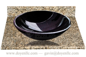 Black Galaxy Round Sinks with Tops 420x140x15, Black Galaxy Granite Sinks