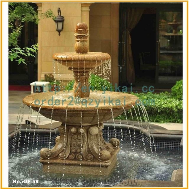 Stone Fountain Carved Granite Water Sculptured Fountains