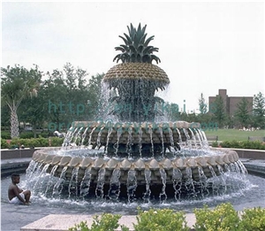 Stone Fountain Carved Marble Lion Head Water Fountain for Garden Outdoor (Ykof-3)