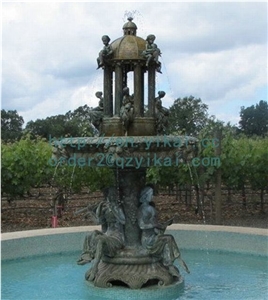 Stone Fountain Carved Marble Lion Head Water Fountain for Garden Outdoor (Ykof-3)
