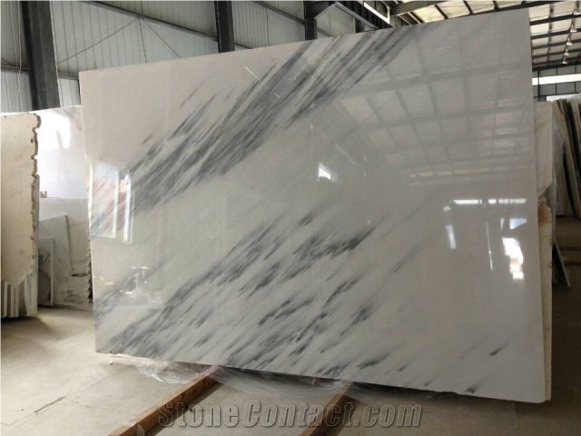 New Quarry Han White Marble Slabs, China White Marble Slabs with Grey Veins