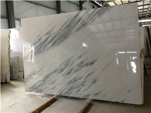 New Quarry Han White Marble Slabs, China White Marble Slabs with Grey Veins