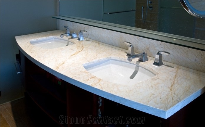 Golden Spider Marble Bathroom Countertops
