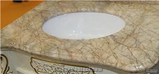 Picasso Beige Marble Bathroom Countertops