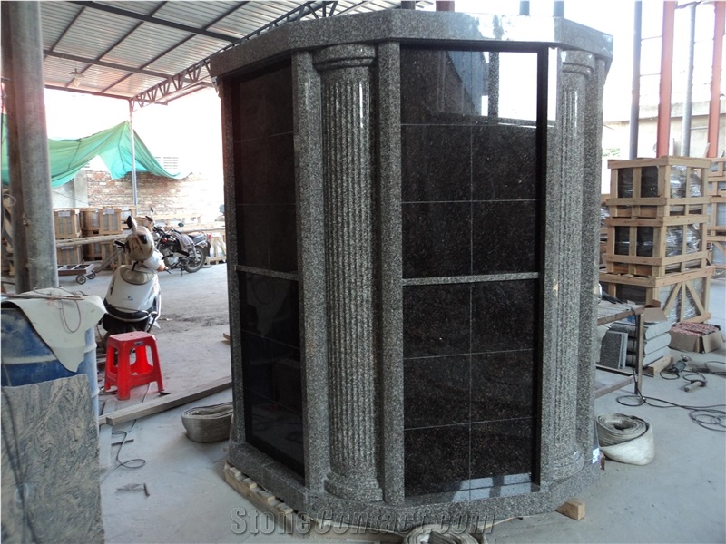 Niche Columbarium, G664 with Jet Outer Doors Black Granite Columbarium