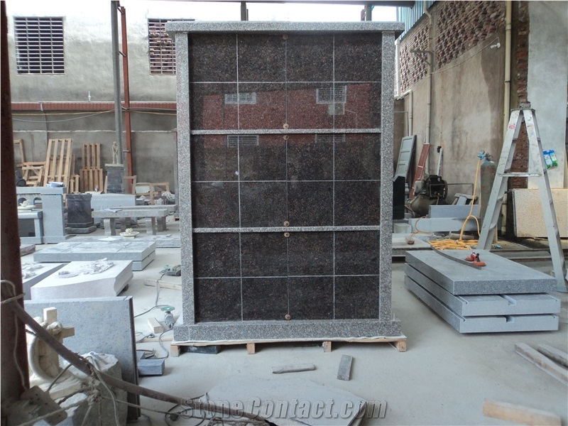 Niche Columbarium, G664 with Jet Outer Doors Black Granite Columbarium