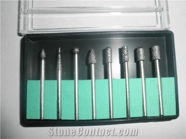 Diamond Brazed Burrs for Carving Stone 8, 10, 20, 50 Pcs a Set