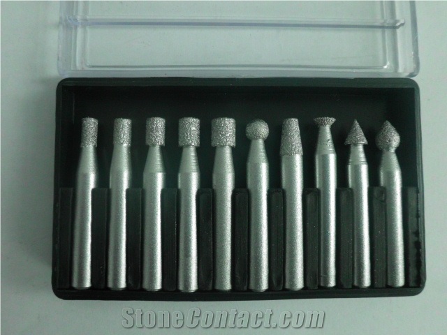 Diamond Brazed Burrs for Carving Stone 8, 10, 20, 50 Pcs a Set