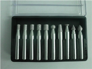Diamond Brazed Burrs for Carving Stone 8, 10, 20, 50 Pcs a Set