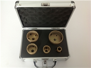 Vacuum Brazed Diamond Core Bits Kits Aluminium Box