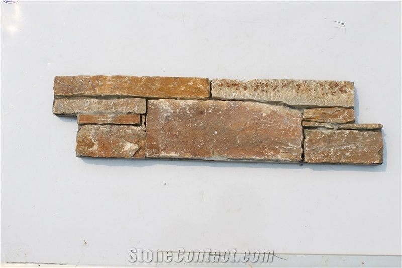 Beige Slate Ledgestone Wall Panel, Cement Cultured Stone Wall Panel