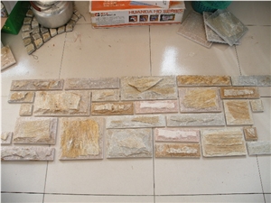 Beige Slate Mushroom Stone Wall Panel