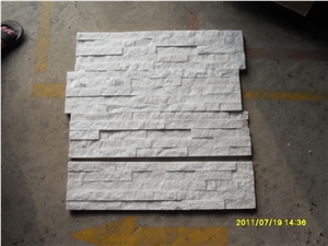 Culture Stone White Quartzite Wall Panel, Flat Alpine Withe Fireplace Cladding Culture Stone Brick