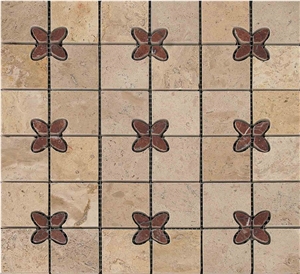 Interior Wall Decoration Travertine Mosaic Tiles
