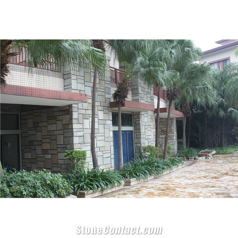 P014 Yellow Quartzite Flooring Tiles, Yellow Quartzite Floor Covering