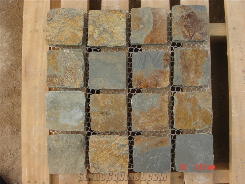 Rusty Slate Pattern Mesh Back Floor Covering