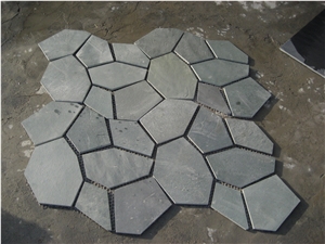 Slate Flagestone Back Mesh Floor Covering, Flagestone Slate Wall Cladding