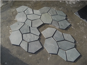 Slate Flagestone Back Mesh Floor Covering, Flagestone Slate Wall Cladding