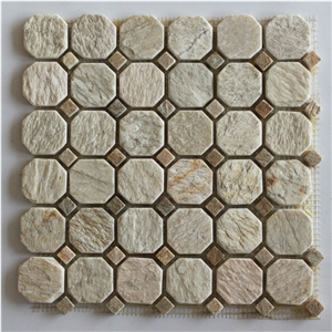 Slate Mosaic Pattern Wall Cladding, Mosaic Stone