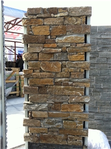 Rusty Culture Stone with Cement Yellow Quartzite Cultured Stone