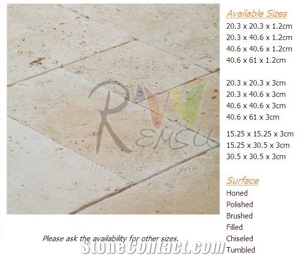 Classic Light Travertine Tumbled French Pattern