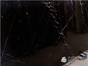 Black Markina Marble Slabs & Tiles, Spanish Black Marble Slabs & Tiles