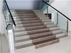 Building Stone Stairs&Steps, Red Granite Stairs Building Stone Stairs&Steps, Red Granite Stairs