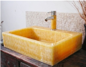 China Honey Onyx Vessel Wash Basin China Honey Onyx Vessel Wash Basin