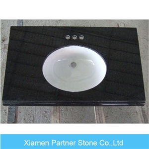 G654 Black Bathroom Counter Top, Black Granite Vanity Top